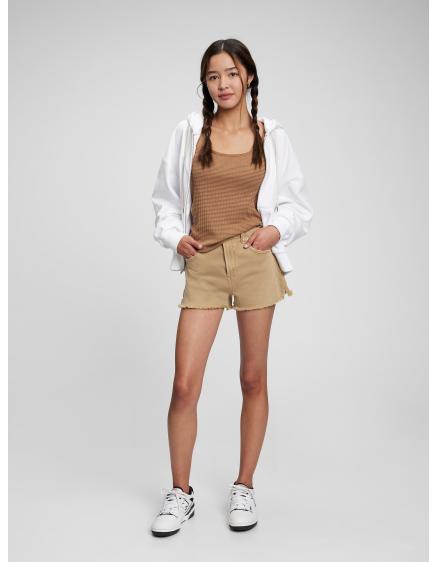 E-shop Teen šortky s vysokým nárastom khaki