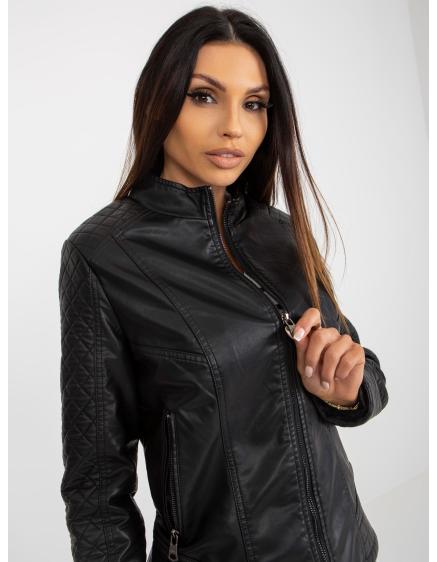 Dámska motorkárska bunda z ekokože LIVA čierna