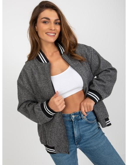 Dámska bunda typu bomber oversize MIDDA tmavo šedá