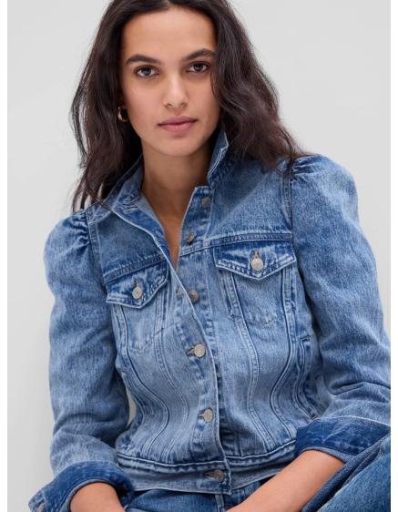 Džínsová bunda s puzdrovými rukávmi