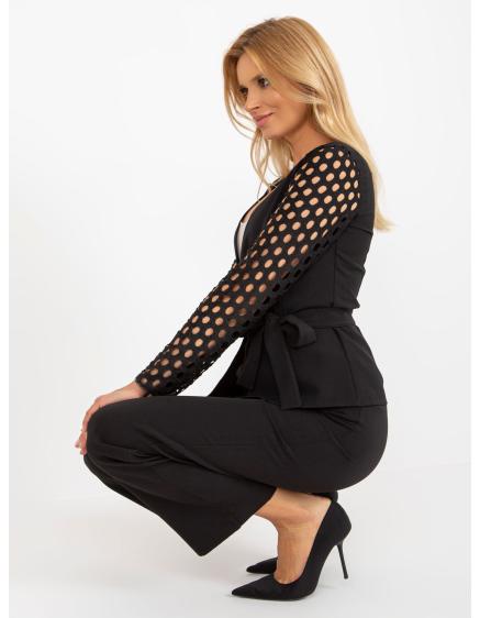 Dámska bunda s opaskom ESTER čierna