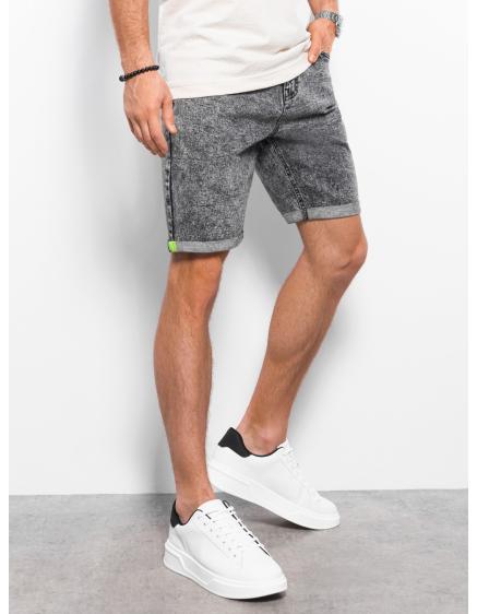 E-shop Pánske džínsové mramorované šortky V2 OM-SRDS-0117 sivé