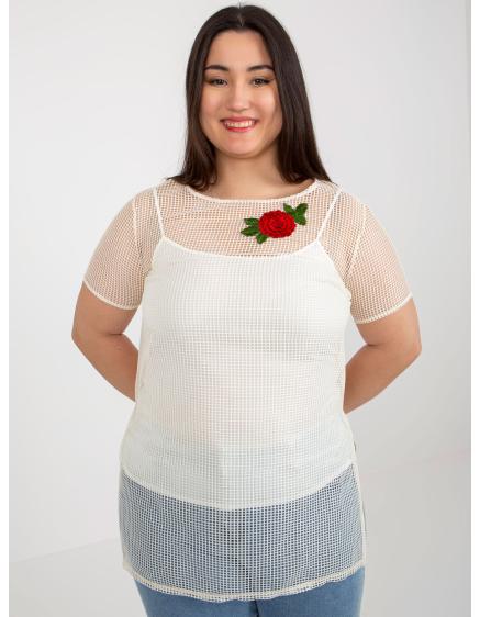 E-shop Dámska blúzka s aplikáciou plus size TONIA svetlo béžová