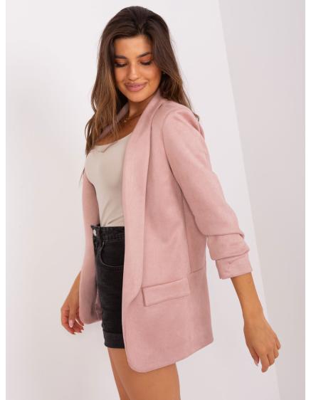 Dámske sako s volánovými rukávmi KROMA svetlo ružová