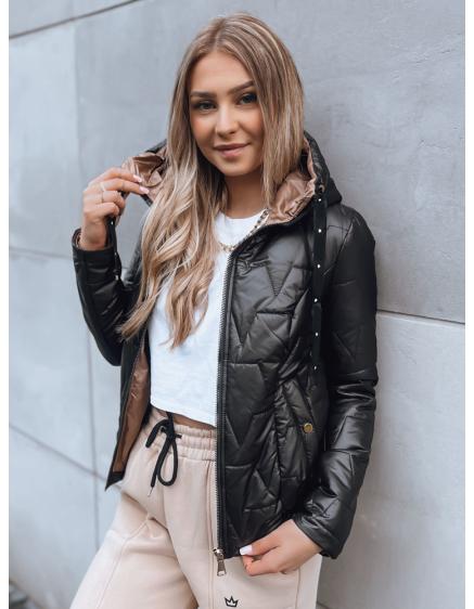 Dámska jesenná prešívaná bunda LOVE YOU čierna