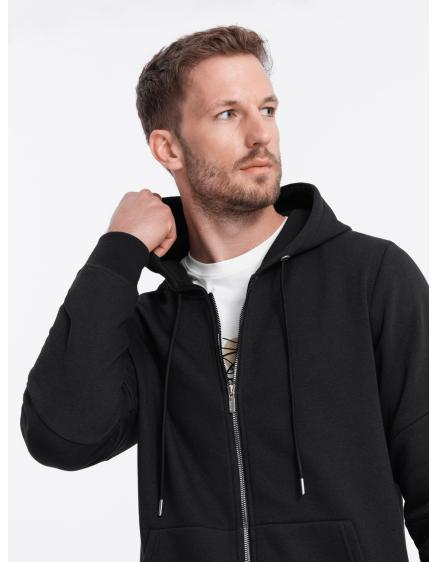 Pánska mikina na zips V1 OM-SSZP-22FW-003 čierna