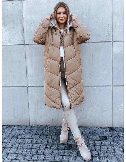 Dámska dlhá zimná bunda KEMIT béžová