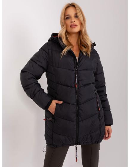 Dámska bunda s kapucňou SUBLEVEL čierna