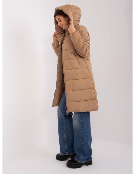 Dámska bunda s kapucňou IBELO hnedá