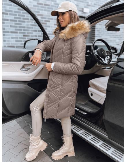Dámska prešívaná zimná bunda VEIL cappuccino