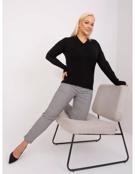 E-shop Dámsky pletený sveter plus size TEB čierny