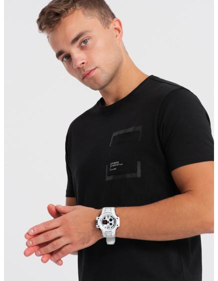 E-shop Pánske bavlnené tričko s vreckom V1 OM-TSPT-0154 čierne
