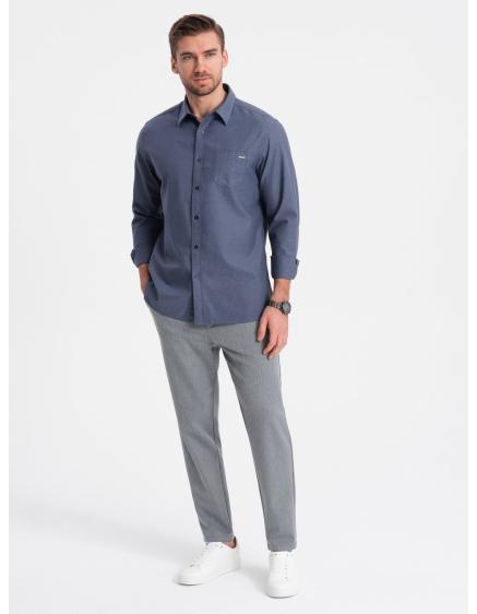 E-shop Pánske chino nohavice s elastickým pásom V1 OM-PACP-0158 sivá