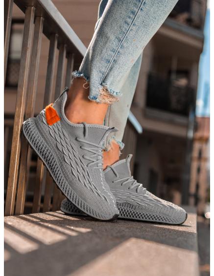 Ľahké pánske šnurovacie tenisky V1 OM-FOKS-0141 sivé