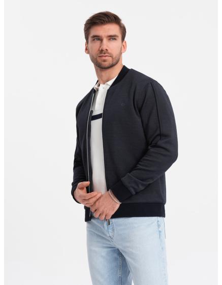 E-shop Pánska ľahká bunda bomber s podšívkou s logom tmavomodrá
