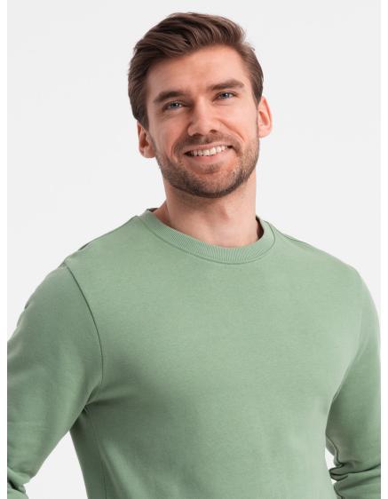 Pánska mikina BASIC s okrúhlym výstrihom zelená
