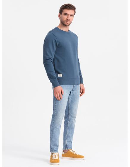 Pánska mikina s okrúhlym výstrihom BASIC tmavomodrá