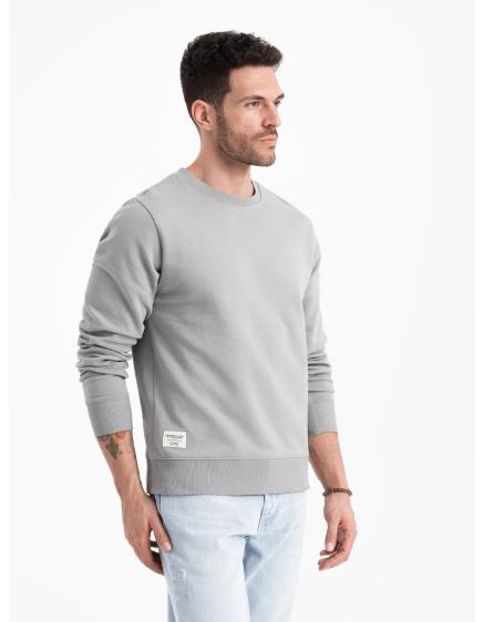 Pánska mikina s okrúhlym výstrihom BASIC šedá