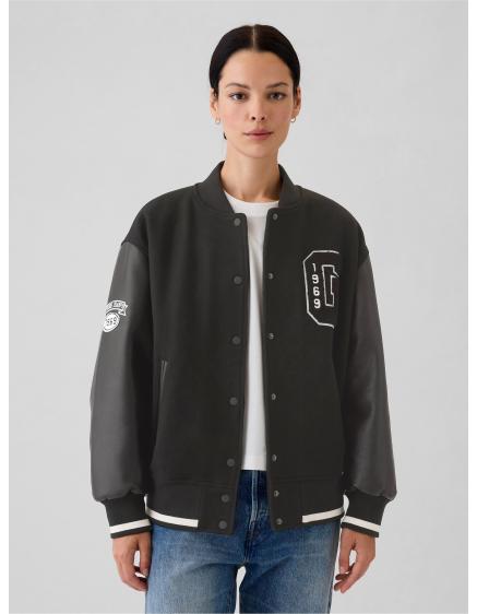 Vlnený oversize bomber