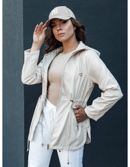 Dámska prechodná bunda s kapucňou BEGET beige