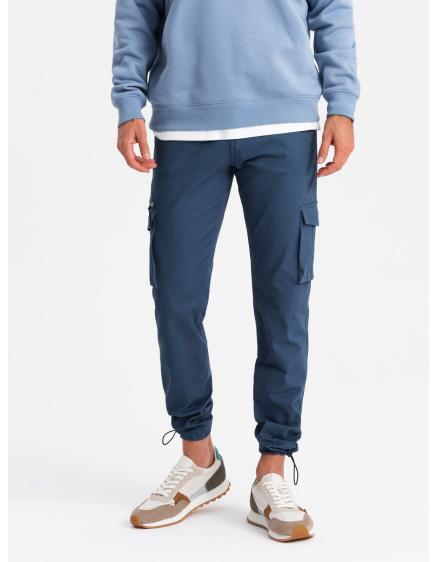 E-shop Pánske nohavice STRAIGHT LEG s trojuholníkovým vreckom na cvočky tmavomodré