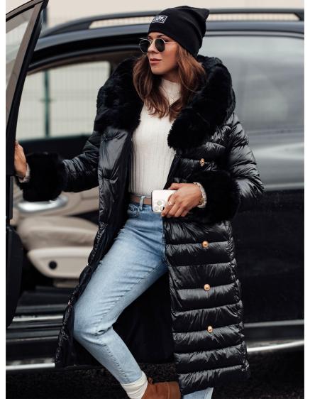 Dámska dlhá prešívaná zimná bunda HORIZON čierna