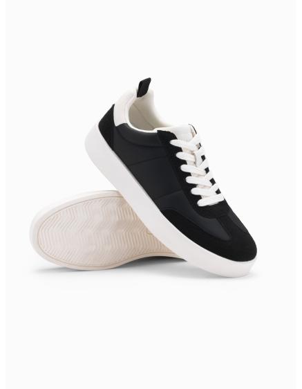 Pánske oldschool tenisky s hrubou podrážkou – čierne V4 OM-FOSL-0170