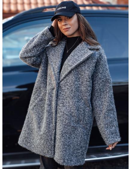 Dámsky oversize kabát FLUFFEA z jahňacej kože grafitovej farby