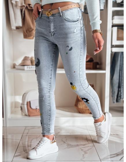 E-shop Dámske džínsy skinny s výšivkou MOONAIR modré