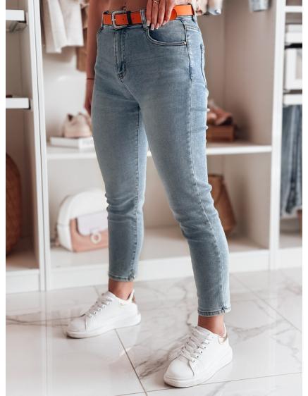 E-shop Dámske džínsové nohavice slim fit CURVITA modré