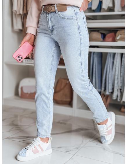 E-shop Dámske džínsové nohavice slim fit s opaskom NEOPASS modré