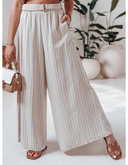 E-shop Dámske široké nohavice s opaskom SUMMERLINE béžové