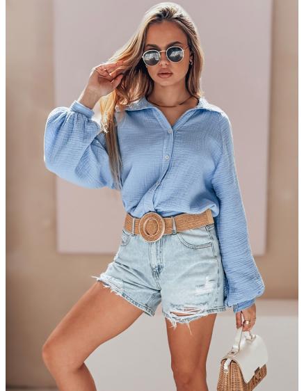 E-shop Dámske džínsové šortky s opaskom FOREVER ON modré