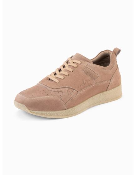 Ľahké pánske semišové tenisky – béžové V3 OM-FOSL-0205