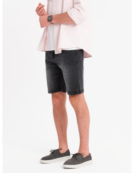 E-shop Pánske džínsové šortky s klasickým strihom - čierne V4 OM-SRDS-0171