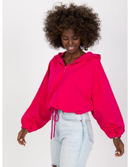 E-shop Fuchsiová basic mikina so širokými rukávmi RUE PARIS