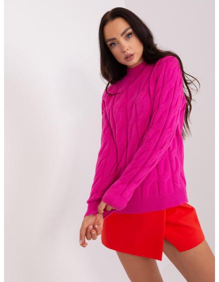 E-shop Tmavo ružový oversized sveter s viskózou