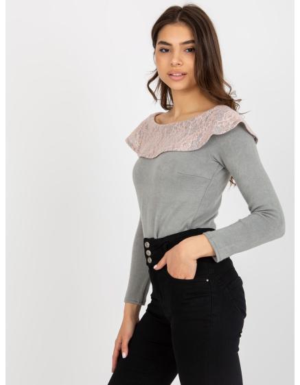 E-shop Fuchsiový hladký sveter vo veľkej veľkosti s dlhými rukávmi