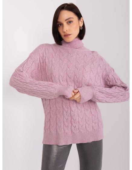 E-shop Fuchsiový klasický sveter s dlhými rukávmi