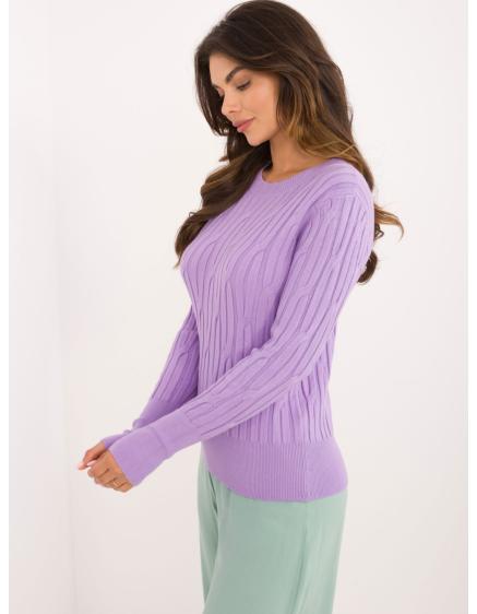 E-shop Fluorescenčný ružový dámsky oversized sveter s golierom RUE PARIS