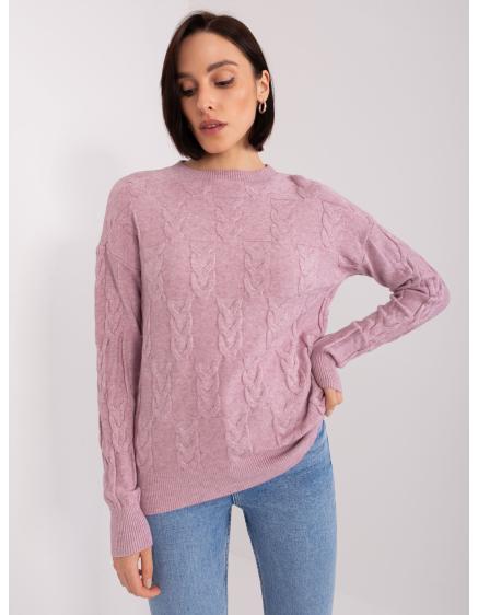 E-shop Fluorescenčný ružový oversized sveter s okrúhlym výstrihom