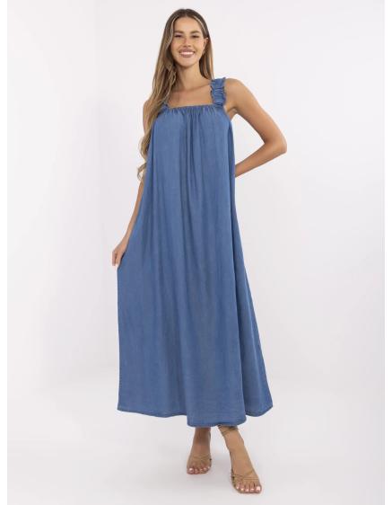 E-shop Tmavomodré maxi šaty z tenkého denimu