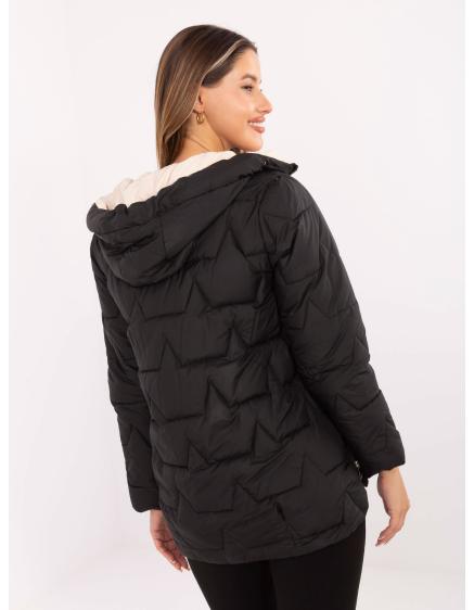 Čierna prešívaná bunda so zipsom