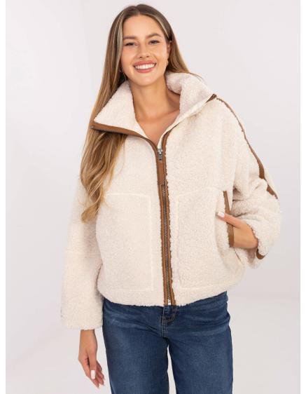 Svetlo béžová bunda s vysokým golierom SUBLEVEL