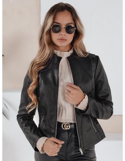 E-shop Dámska koženka bunda ve štýle ramones, čierna