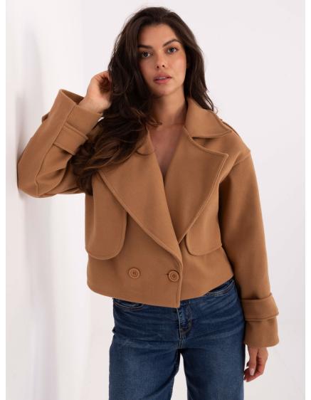 Kamelová krátka trenčkotová bunda  RUE PARIS