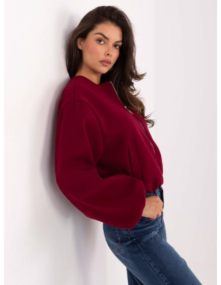 Burgundská bunda s lemovaním na spodnom okraji RUE PARIS