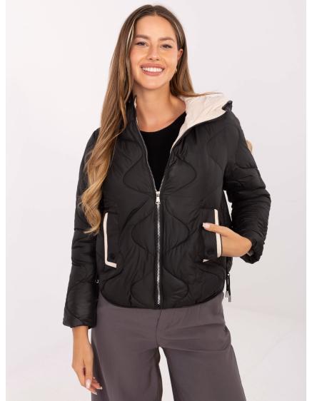 Čierna prechodná bunda s vreckami