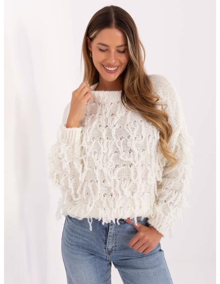 E-shop Ecru dámske boho svetre s vlnou RUE PARIS