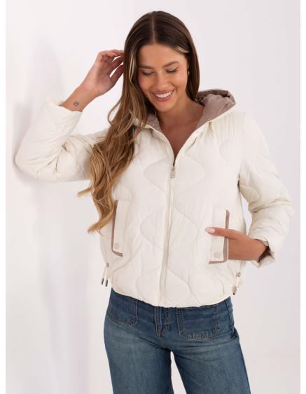 Ekru krátka prešívaná bunda
